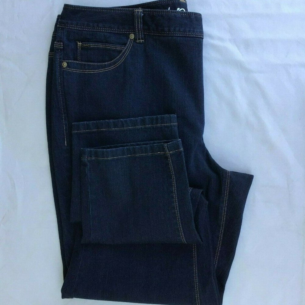 INC Women's Mom Jeans Dark Blue Wash Regular Fit Skinny Flat Front Zip Fly 38